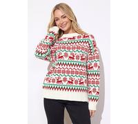M&co Reindeer Novelty Christmas Jumper Multi 14-16