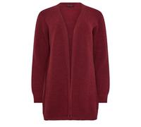 M&co Ribbed Open Front Cardigan In Wine Wine 18-20