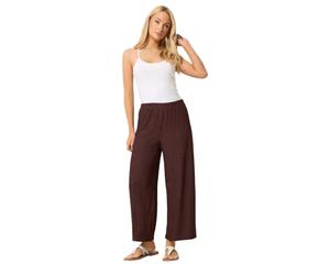 M&Co Rust Brown Wide Leg Cropped Trousers - Women's