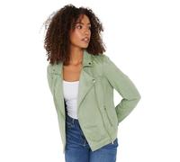 M&Co Sage Green Faux Suede Biker Jacket - Women's