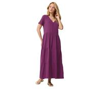 M&Co Sage Green Notch Neck Tiered Cotton Maxi Dress - Women's