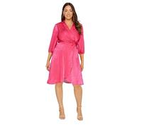 M&Co Women's Satin Knot Waist Wrap Dress in Pink | Size: 10 M&Co Pink 10