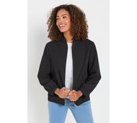 M&co Scuba Crepe Bomber Jacket In Black Black 10