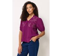 M&Co Women's Sequin Embellished Blouse in Purple | Size: 18 M&Co Purple 18