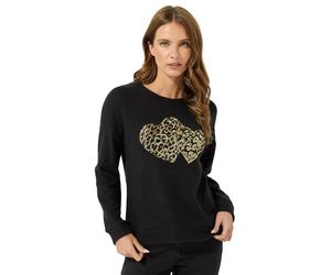 M&Co Sequin Heart Embellished Jumper - Women's Black