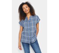 M&Co Womens Short Sleeve Checked Shirt - Women's Blue