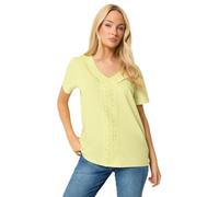 M&Co Short Sleeve Frill Cotton Blouse - Women's Yellow