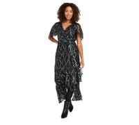 M&Co & Silver Metallic Wrap Maxi Dress - Women's