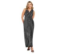M&Co & Silver Sequin Twist Front Maxi Dress - Women's