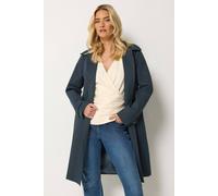 M&co Single Breasted Trench Coat In Dark Navy Dark Navy