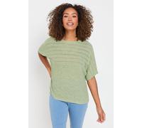 M&co Slash Neck Short Sleeve Jumper In Light Green Light Green 18-20