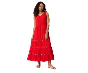M&Co Sleeveless Tie Maxi Dress - Women's Red