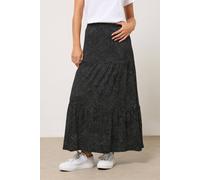 M&Co Petites Petite Spot Print Maxi Skirt - Women's Black