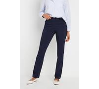 M&Co Women's Straight Leg Bengaline Formal Trousers in Dark Navy | Size: 10S M&Co Dark Navy 10S