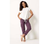 M&Co Women's Straight Leg Cargo Trousers in Purple | Size: 14L M&Co Purple 14L