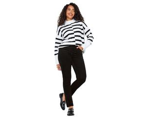 M&Co Straight Leg Cord Trousers - Women's Black