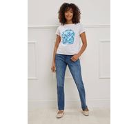 M&co Straight Leg Jeans In Mid Blue Mid Blue 28S