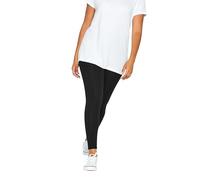 M&Co Women's Stretch Cotton Leggings in Black | Size: 14
