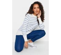 M&co Stripe Crew Neck Jumper In Blue Blue 10-12