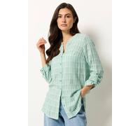 M&co Stripe Notch Neck Blouse In Light Green Light Green 18