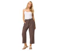 M&Co Stripe Tapered Cropped Leg Trousers - Women's Brown