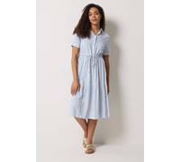 M&co Stripe Tie Waist Shirt Dress In Light Blue Light Blue 12
