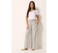M&co Stripe Wide Leg Cotton Trousers In Natural Natural