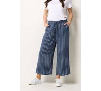 M&co Stripe Wide Leg Culottes In Dark Blue Dark Blue
