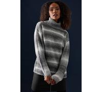 M&co Striped Knitted Jumper In Grey Grey 10-12