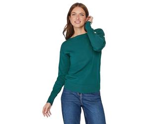 M&Co Teal Blue Button Sleeve Detail Jumper - Women's