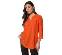 M&Co Women's Textured Half Placket Shirt in Orange | Size: 12 M&Co Orange 12