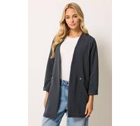 M&Co Women's Textured Jersey Jacket in Dark Grey | Size: 14 M&Co Dark Grey 14
