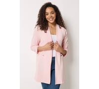 M&Co Women's Textured Jersey Jacket in Pale Pink | Size: 18