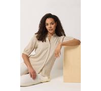 M&Co Women's Textured Puff Sleeve Shirt in Natural | Size: 20 M&Co Natural 20