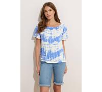 M&co Tie Dye Bardot Top In Blue Blue 14