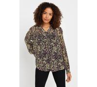 M&co Tie Neck Blouse In Brown Brown 14
