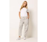 M&co Tie Waist Barrel Trousers In Natural Natural