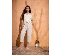 M&co Tie Waist Barrel Trousers In Natural Natural