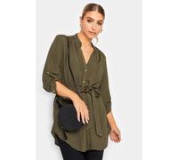 M&Co Womens Green Tie Waist Blouse - Women's