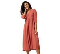 M&Co Tiered Half Placket Maxi Dress - Women's Orange