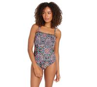 M&Co Tile Print Shirred Swimsuit - Women's Black
