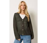 M&Co Brown Crochet Button Through Cardigan - Women's
