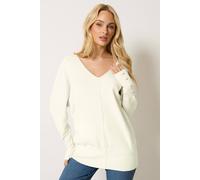 M&co V-Neck Jumper In Ivory Ivory