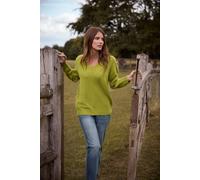 M&co V-Neck Knitted Long Sleeve Jumper In Green Green 10-12