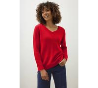 M&co V-Neck Knitted Long Sleeve Jumper In Red Red 10-12