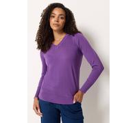 M&Co Women's V-Neck Long Sleeve Jumper in Purple | Size: 18-20 M&Co Purple 18-20