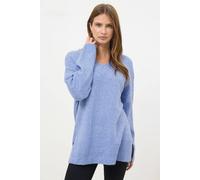 M&co V-Neck Tunic Jumper In Blue Blue 14-16