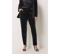 M&Co Women's Velvet Tapered Trousers in Black | Size: 10