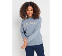 M&Co Women's 'Wellness' Embroidered Sweatshirt in Blue | Size: 12 M&Co Blue 12