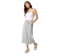 M&Co White Stripe Cropped Wide Leg Trousers - Women's
